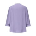 thumbnail image 7 of ITSAME Women's Plus Size Blouse, Loose Fit Short Sleeve Button V Neck Summer 2025 Casual Dressy Tops Purple S, 7 of 7