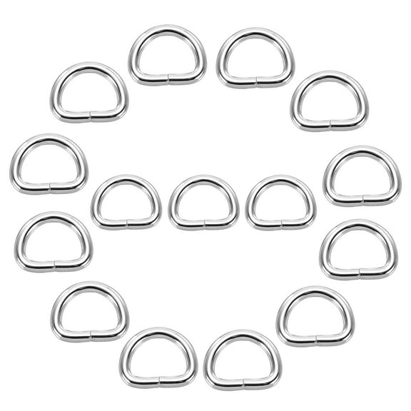 Uxcell 15Pcs 0.5 Inch Metal D Rings, Gold Welded Rings Buckles, Solid Hardware Bags Rings