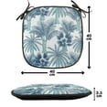 thumbnail image 4 of Palm Chair Seating Cushion Set of 2, Continuous Tropical Themed Pattern of Bicolour Exotic Tree Sketches, Seat Pads for Office with Anti-slip Backing, 16"x16", Dark Sky Blue Seafoam, by Ambesonne, 4 of 7