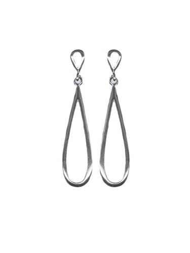 Brilliance Fine Jewelry Sterling Silver Long Hollow Teardrop Earrings