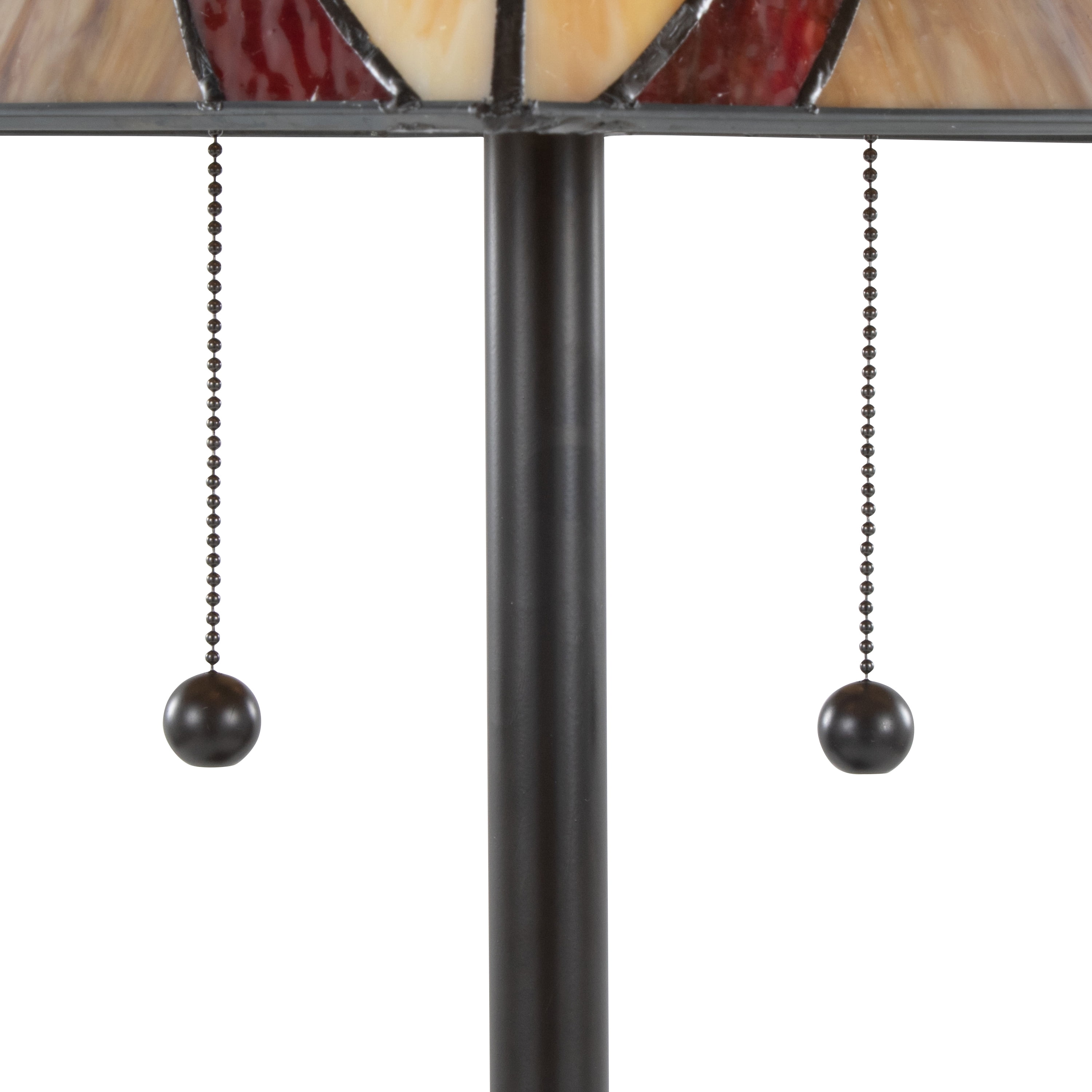 30" Table Lamp in Oil Rubbed Bronze Metal with Brown and Cream Glass