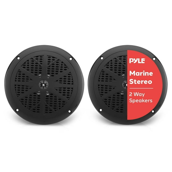 Bocinas Marinas Pyle Negro 6.5 Pulgadas Resistente al Agua 120 Watts Sistema Estéreo Exteriores 2 Ví