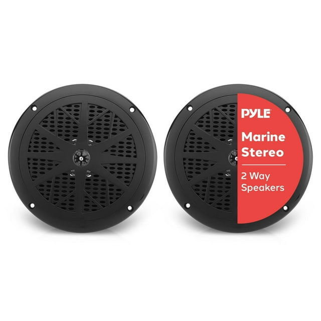 Bocinas Marinas Pyle Negro 6.5 Pulgadas Resistente al Agua 120 Watts Sistema Estéreo Exteriores 2 Ví
