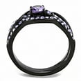thumbnail image 2 of IP Black(Ion Plating) Stainless Steel Ring with AAA Grade CZ in Amethyst for Women Amethyst Stone Color Style TK3560 Size 10, 2 of 4
