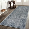 thumbnail image 2 of LR Home Imara Amety Blue/Silver Traditional Damask Polyester Runner Rug, 2'2" x 7'7", 2 of 7