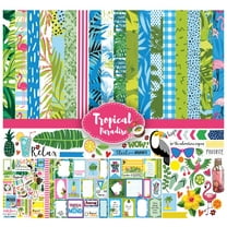 Inkdotpot Ocean Life Collection Double-Sided Scrapbook Paper Kit Cardstock  12x12 Card Making Paper Pack with Sticker Sheet - 16 Pages - Blue