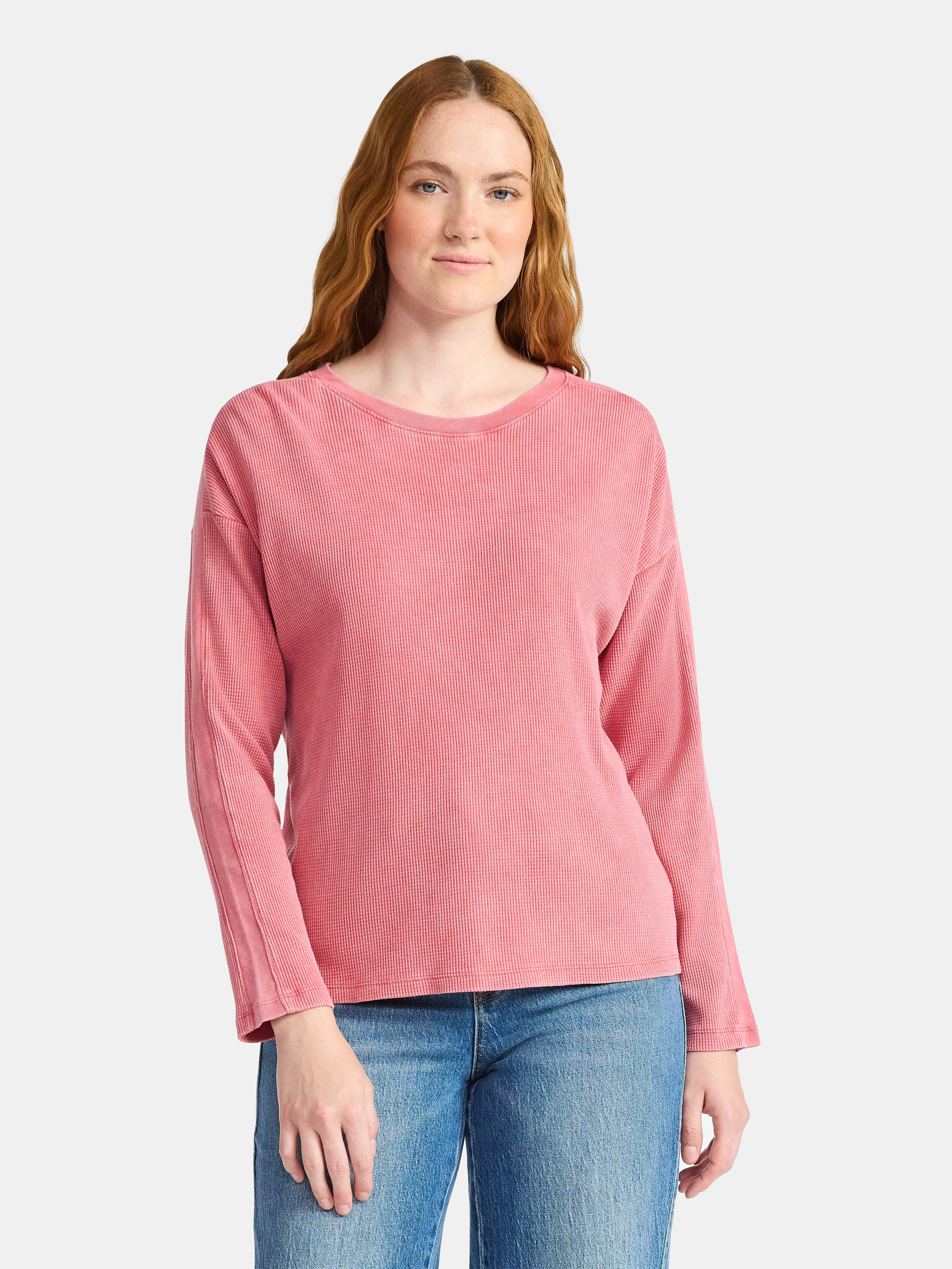 Time and Tru Women's Boxy Thermal Long-Sleeve Tee photo 1