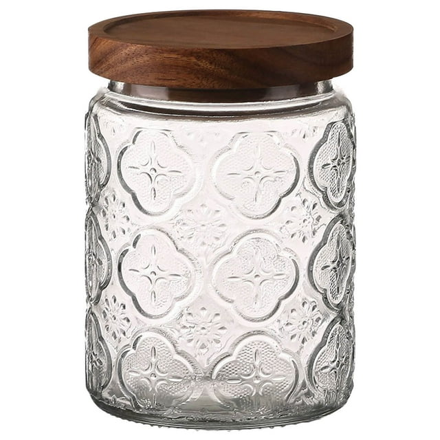 Bocal en Verre Scellé Grand Bocal de Rangement pour Thé Grand Bocal à Grains de Grand Calibre Bouteille Ménagère