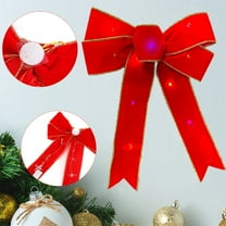 EWASWON Large Lighted Christmas Bow, Red Velvet LED Christmas Wreath Bow for Front Door, Tree & Holiday Decorations