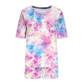 thumbnail image 7 of Dxzfnsa Womens Pajama Sets 2 Piece Soft Short Sleeve Top and Shorts Sleepwear Round Neck Pjs Lounge Set with Pockets S-2XL, 7 of 7