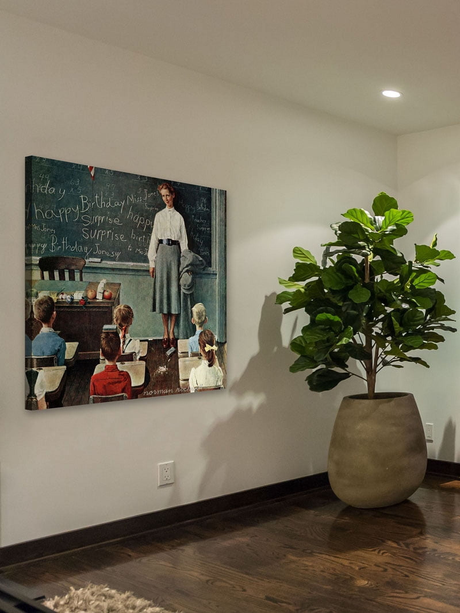 Marmont Hill "Happy Birthday, Miss Jones" by Norman Rockwell Painting Print on Canvas