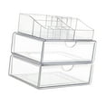 thumbnail image 4 of Organizador de maquillaje Caja de almacenamiento cosmético con 2 cajones Prácticos organizador de escritorio Soportista para el cuidado de la piel, 4 of 7