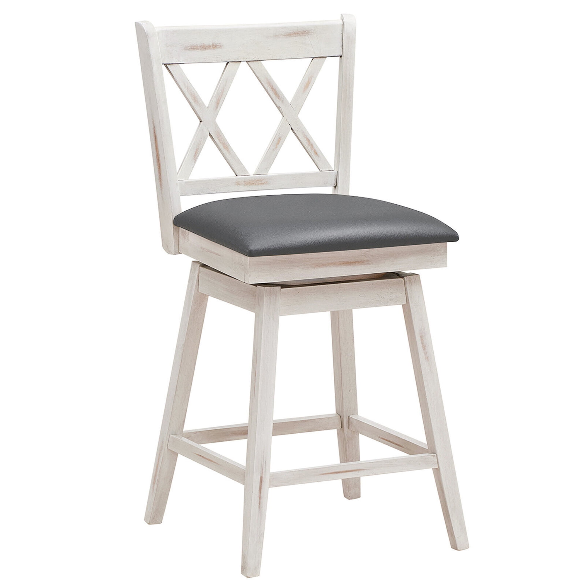 Eleanor double x back 2024 wood swivel bar stool