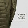 thumbnail image 4 of COUVER Men's Lightweight Full Zip Puffer Vest Olive M, 4 of 6