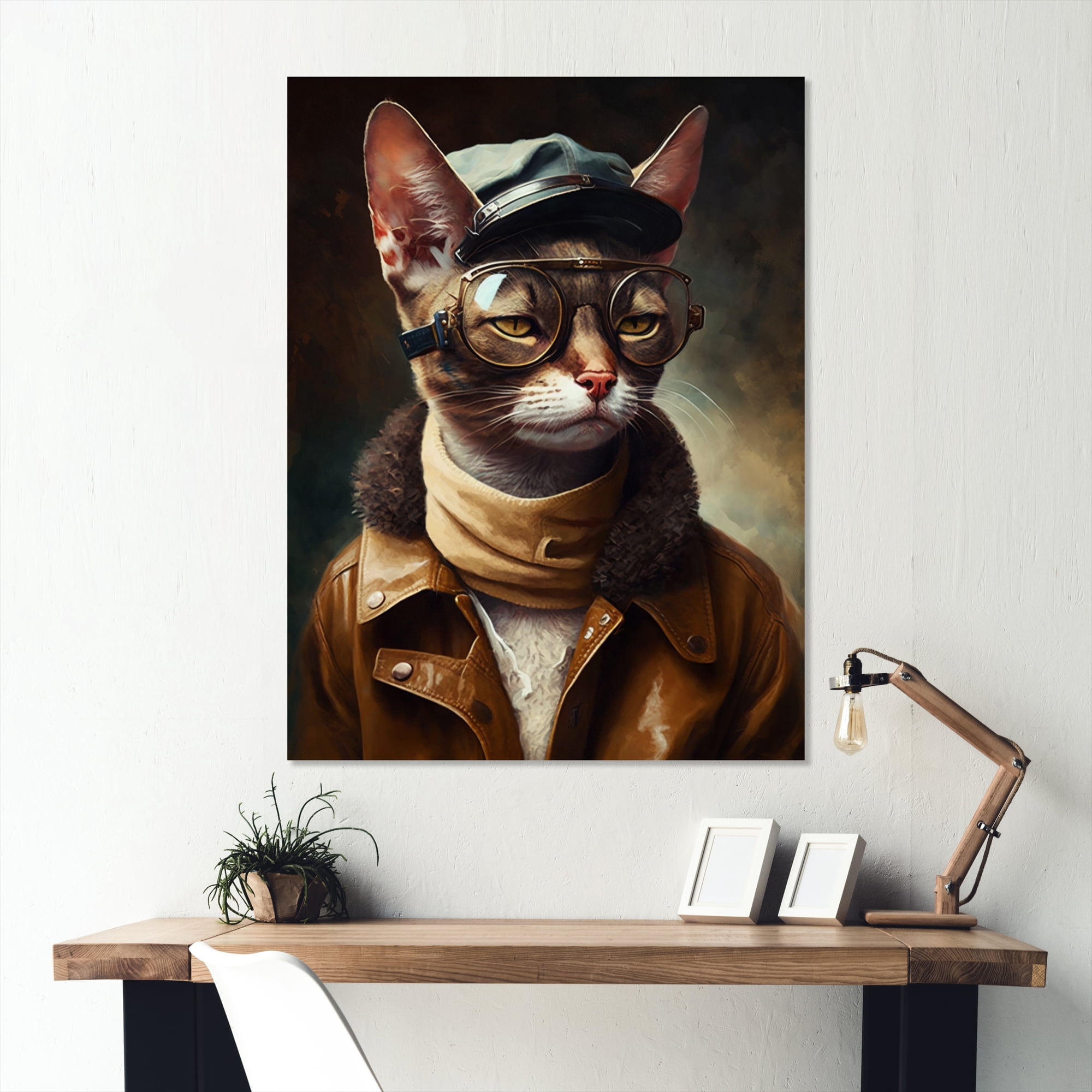 Designart Cat Wearing Clothing I Canvas Wall Art