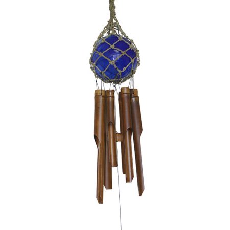 Cohasset Gifts & Garden Glass Fish Float Bamboo Wind Chime