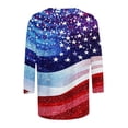 thumbnail image 5 of Htigea Fourth of July Tops for Women 3/4 Sleeve 1776-2026 Shirts Star Striped Print Tees Independence Day 250th Anniversary T-Shirts 01 Multicolor XL, 5 of 5