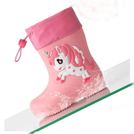 

Cartoon Unicorn Non-Slip Waterproof Rain Boots For Baby Girls Toddler Kids