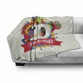 thumbnail image 3 of 20th Birthday Soft Flannel Fleece Throw Blanket, Geometric Shapes Design with Castle Circles on Backdrop 20 Theme Image, Cozy Plush for Indoor and Outdoor Use, 70" x 90", Multicolor, by Ambesonne, 3 of 6