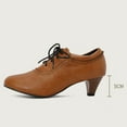 thumbnail image 4 of Mostsola Kitten Heels for Women Retro Lace up Oxford Shoes Casual Business Work Dress Shoes, 4 of 6