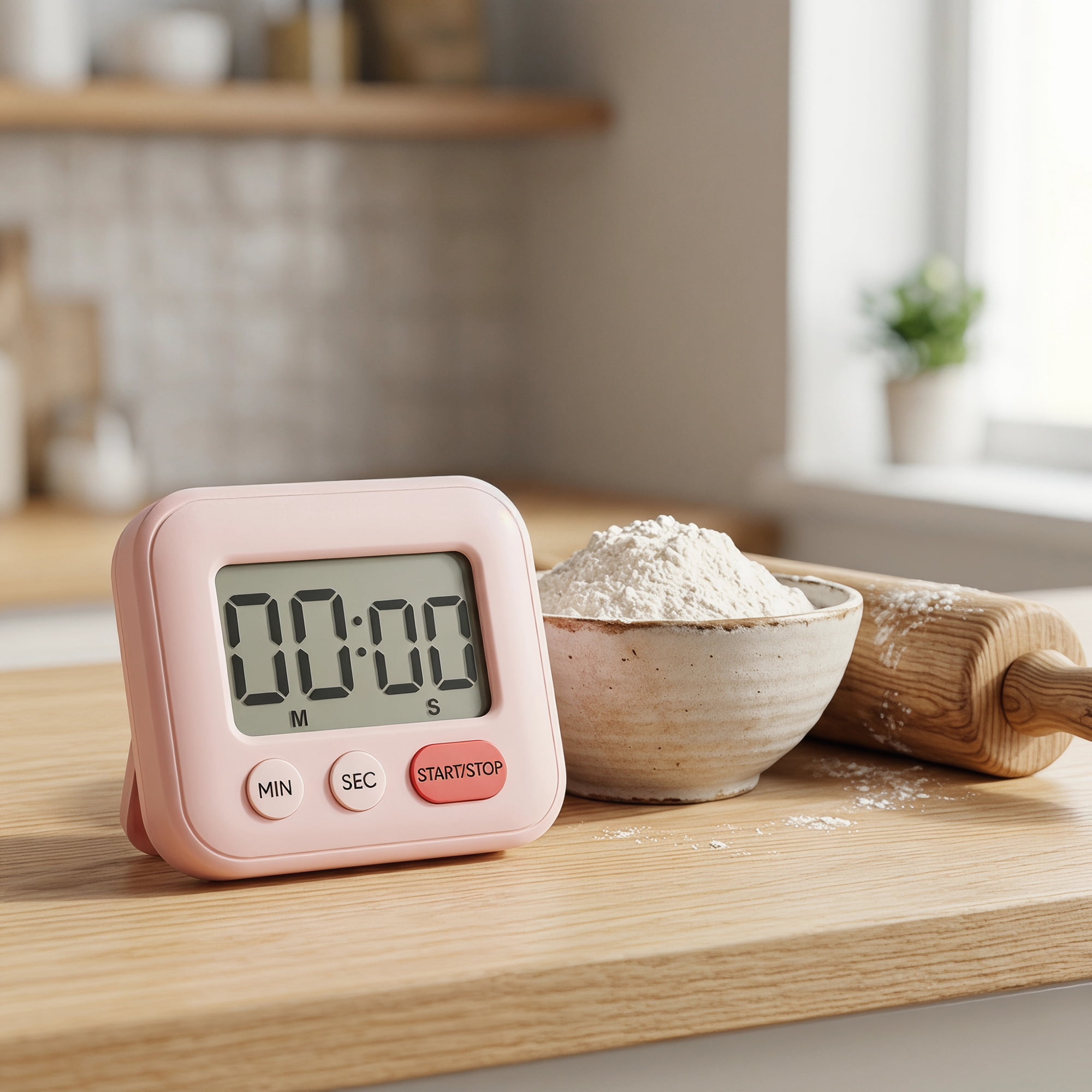 Unique Bargains Kitchen Timer with Loud Alarm and Magnetic Backing Pink