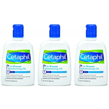 (3 Pack) Cetaphil In-Shower Moisturizing Oil for Normal to Dry, Sensitive Skin, 16.90 (Best Oil For Sensitive Skin)