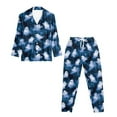 thumbnail image 4 of DISNIMO Women 2 Piece Pajama Set Ghost Printed Halloween Loungewear Long Sleeve Sleepwear and Matching Long Pants Sets V Neck Casual Sleepwear Nightwear, 4 of 6