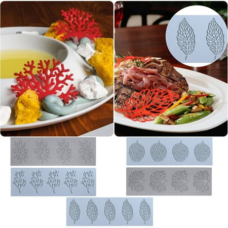 

FensXil Biscuit Moulds Tree Leaf Fondant Lace Mat Cake Decoration Coral Chocolate Silicone Baking Print Pad