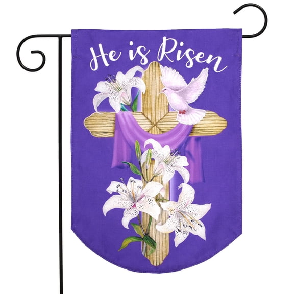 Briarwood Lane Easter Cross Burlap Garden Flag