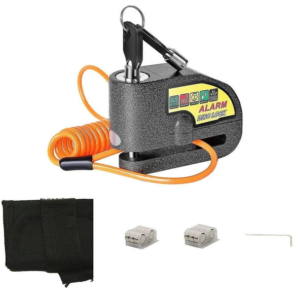 Disc Brake Lock With 110bd Alarm Motorcycle Anti Theft Security Wheel Disk Lock Black
