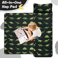 thumbnail image 4 of Green Dinosaurs MultiShapes Pattern Teens Toddler Nap Mat with Pillow, Sleeping Mat Bag for Preschool Daycare 59"x22", 4 of 6