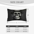 thumbnail image 3 of Plush Throw Pillow Covers, Magician Hat Skull Pillow Cases with Invisible Zipper, Breathable Microfiber Pillow Cases Standard Size for Sleeping Bedroom Sofa Living Room 16x24, 3 of 5