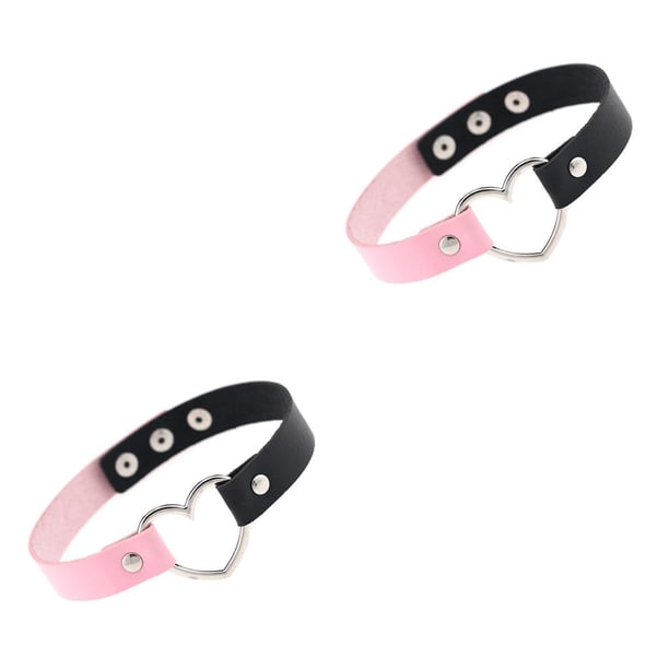 Sonducket Collar colorido Regalo dulce Gargantillas de cuero de estilo japonés Suministros para niñas Gargantilla de corazón de diseño simple Type2 NO2
