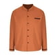 thumbnail image 5 of pstuiky hombres de manga larga, Camisa informal de manga larga con cuello vuelto y botones estampados en color liso para hombre Tops casuales para hombres s, 5 of 6