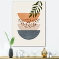 thumbnail image 2 of Designart ' Abstract Geometrical Moon and Sun With Leaf III ' Modern Canvas Wall Art Print, 2 of 4
