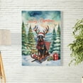 thumbnail image 2 of Merry Christmas Santa Reindeer Antlers Doberman Pinscher Sleigh Xmas Winter Holiday Vertical Matte Canvas Poster Doberman Dog Lover Gifts Wall Art Home Decor - 00023, 2 of 5