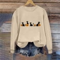 thumbnail image 2 of purcolt Black Cats on Pumpkin Sweatshirt Halloween Sweatshirts for Women Fall Pumpkin Face Tee Lightweight Pullover Tops, 2 of 5