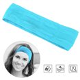 thumbnail image 4 of Diademas deportivas elásticas, bandas para el sudor absorbentes, bandas para el cabello para yoga, correr, fitness, gimnasio, accesorios, azul cielo, 4 of 5