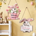 thumbnail image 5 of SLYNSHome Easter Welcome Sign for Front Door Pink Bunny Wall Decor Cute Wooden Hanging Rabbit Sign for Indoor Outdoor, 5 of 5