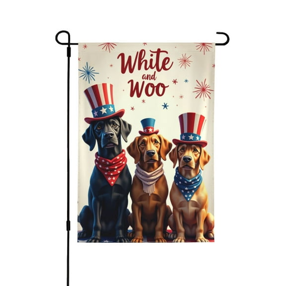 Patriotic Dogs Fourth Of July Garden Flag 12x18 Inch Double Sided Summer Outdoor Yard Flag Decoration For Independence Day House Lawn Patio