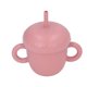 thumbnail image 5 of Vaso con pajita para bebé, diseño de hongo, de silicona de grado alimenticio, mango antideslizante, vaso de silicona antisalpicaduras con pajita, color rojo vino, 5 of 14