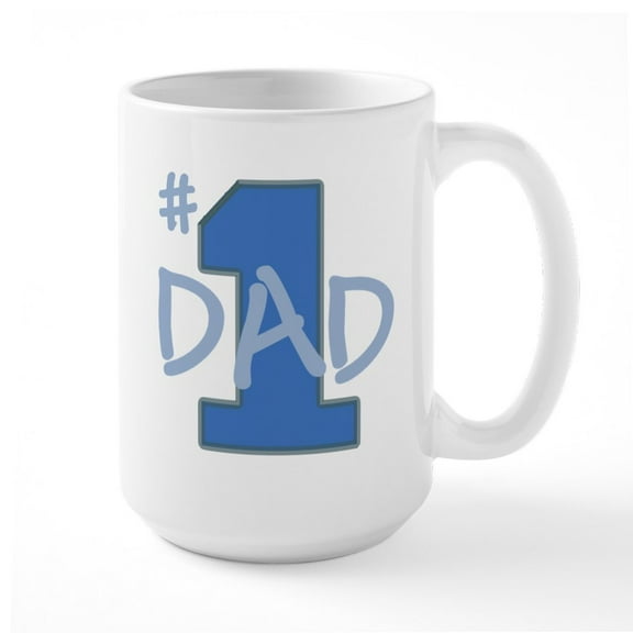CafePress - #1 DAD Large Mug - 15 oz Ceramic Large White Novelty Mug