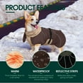 thumbnail image 3 of Kuoser Dog Coat Reflective Windproof Dog Outdoor Jacket for Cold Weather, Khaki, XXL, 3 of 7