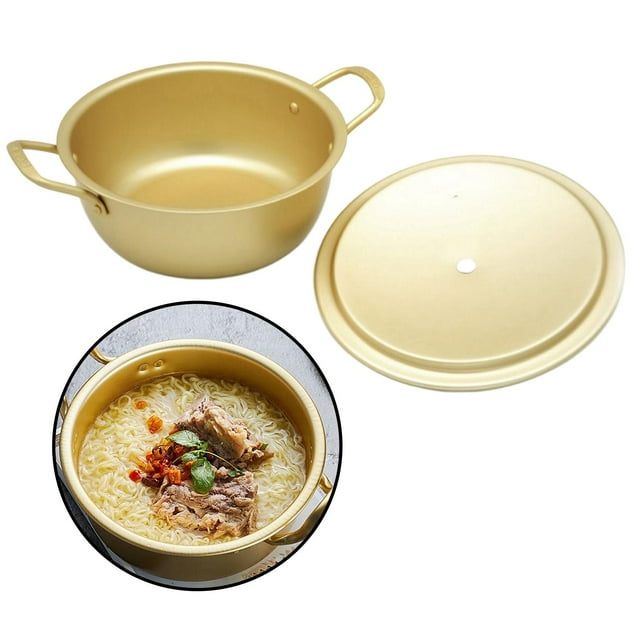 Ol de de aluminio caliente de espinil Ramyun para estufas de Gas, estufas de cerámica eléctrica, amarillo 22cm perfecl olla de cocina coreana