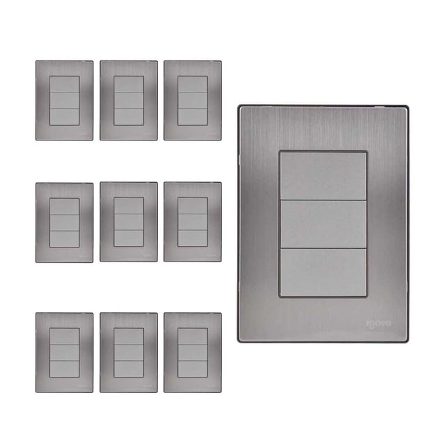 Placa Armada Inoxidable Ciega Plata 10 Pzs