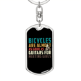 thumbnail image 5 of Bicyles And Guitars Cycling Stainless Steel or 18k Gold Premium Swivel Dog Tag Keychain, 5 of 10