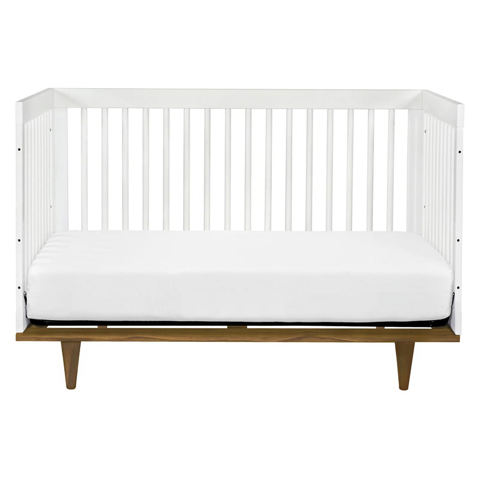 Davinci Marley Modern Pine Wood 3-In-1 Convertible Crib in White/Walnut - image 5 of 10