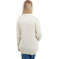 thumbnail image 2 of Irish Women's Aran 100% Merino Wool Buttons Up Lumber Cardigan with Pockets, 2 of 4