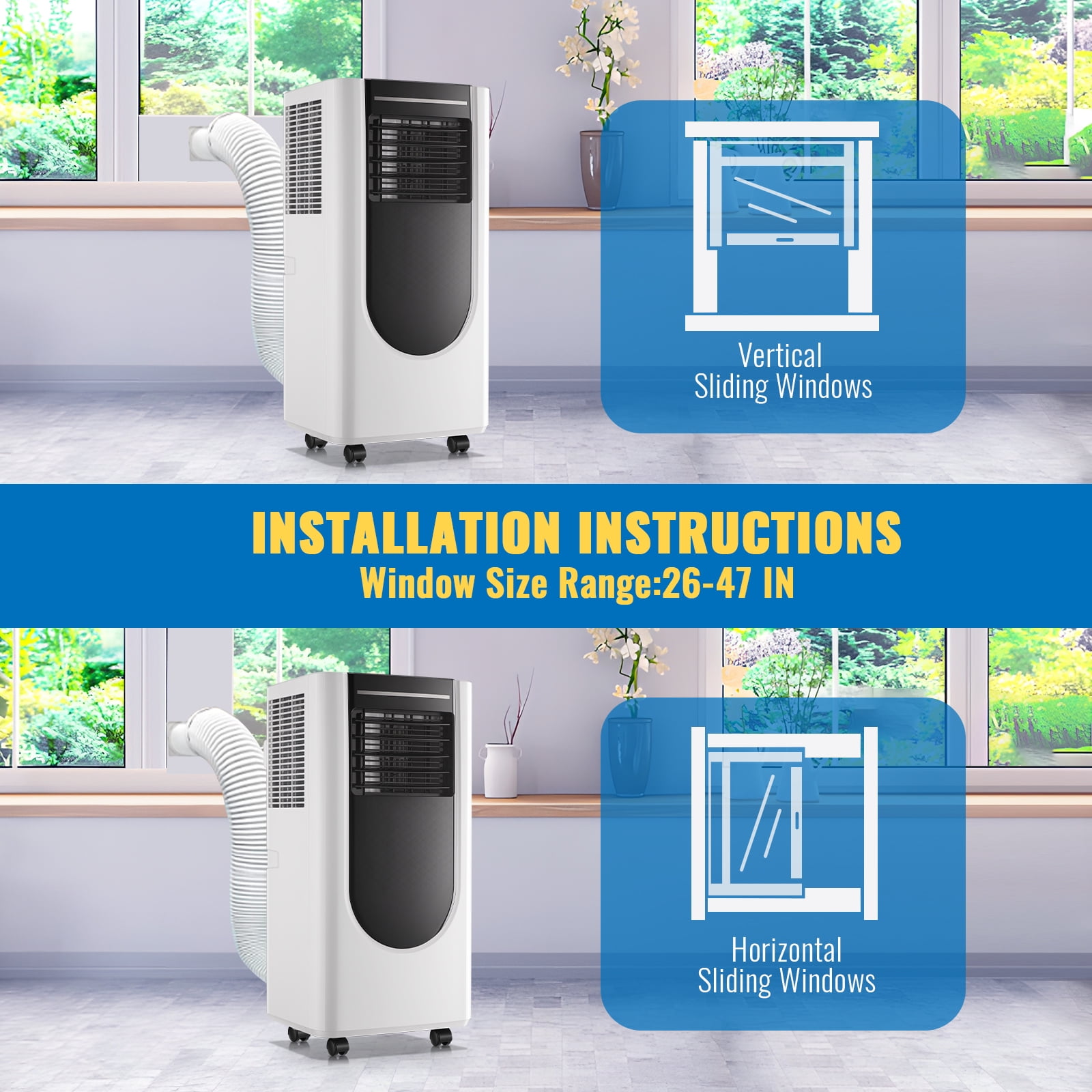 DEMULLER Portable Air Conditioner 4400 BTU SACC(8000 ASHRAE),3-in-1 AC Units with Remote Control New
