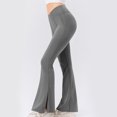 thumbnail image 4 of YWDJ Flare Leggings for Women Long Length Gray High Waist Plus Size Gym Leggings Full Length Summer Pants Curvy Casual Flare Vacation Pants Solid Lightweight 2XL Breathable Butt Lift Beach Pants, 4 of 6